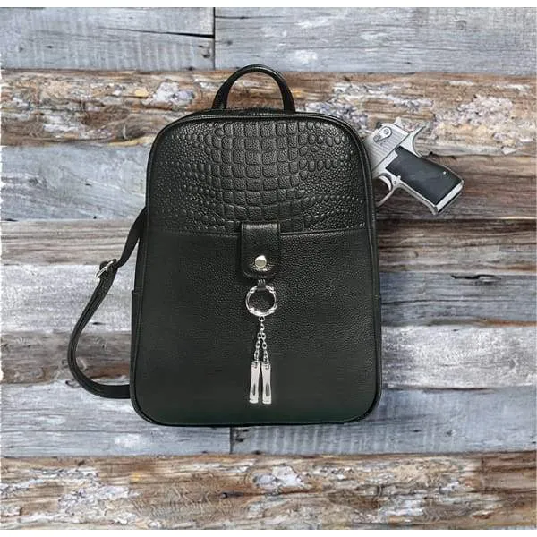 Cute Leather Lockable Conceal Carry Backpack by Roma Leathers