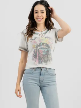 Delila Women Mineral Wash Tribe Graphic Short Sleeve Tee