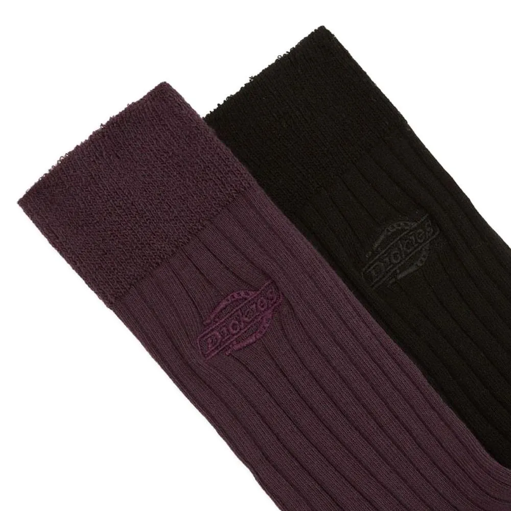 Dickies Rib Socks 2-Pack - Plum Perfect