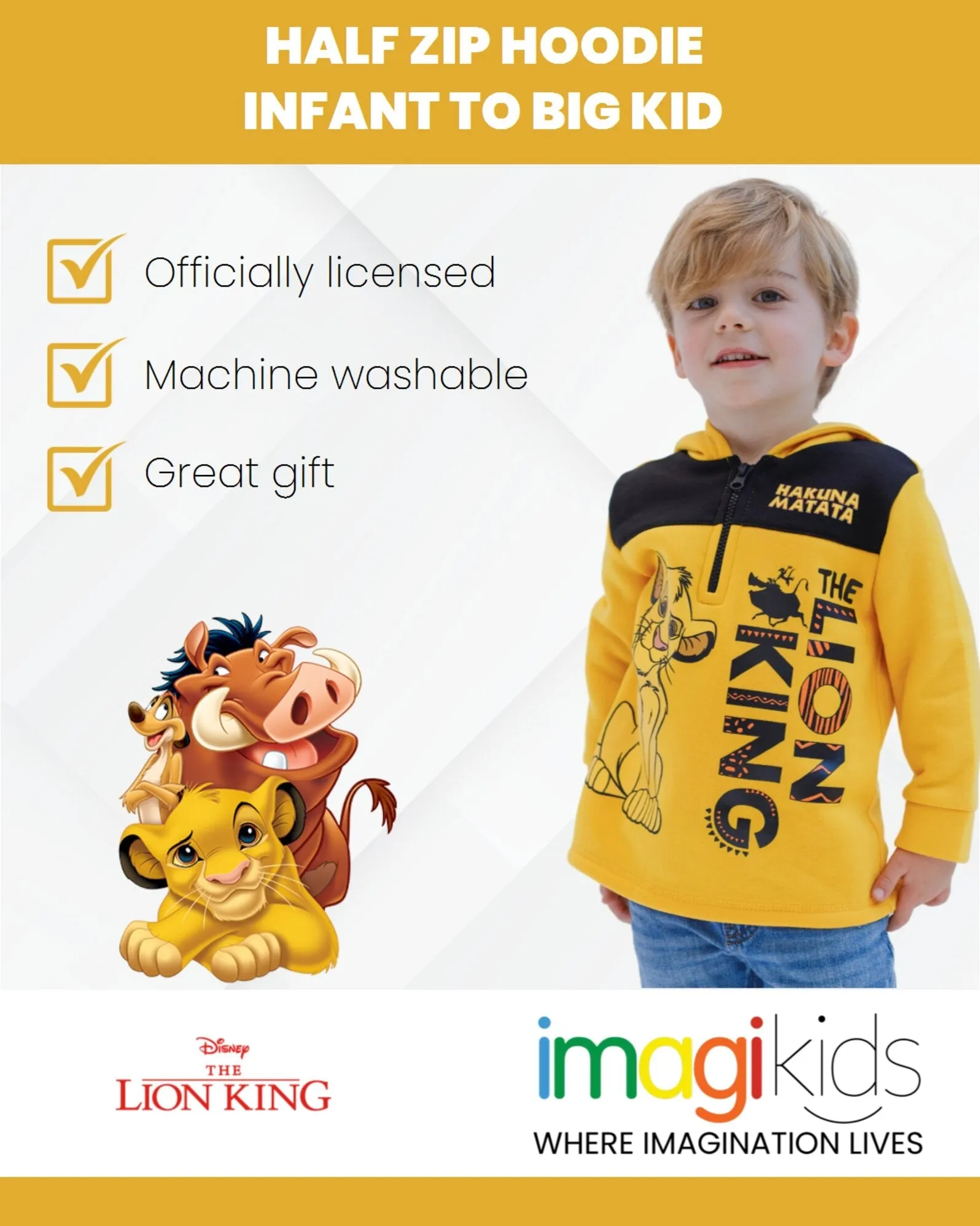 Disney Lion King Fleece Half Zip Hoodie