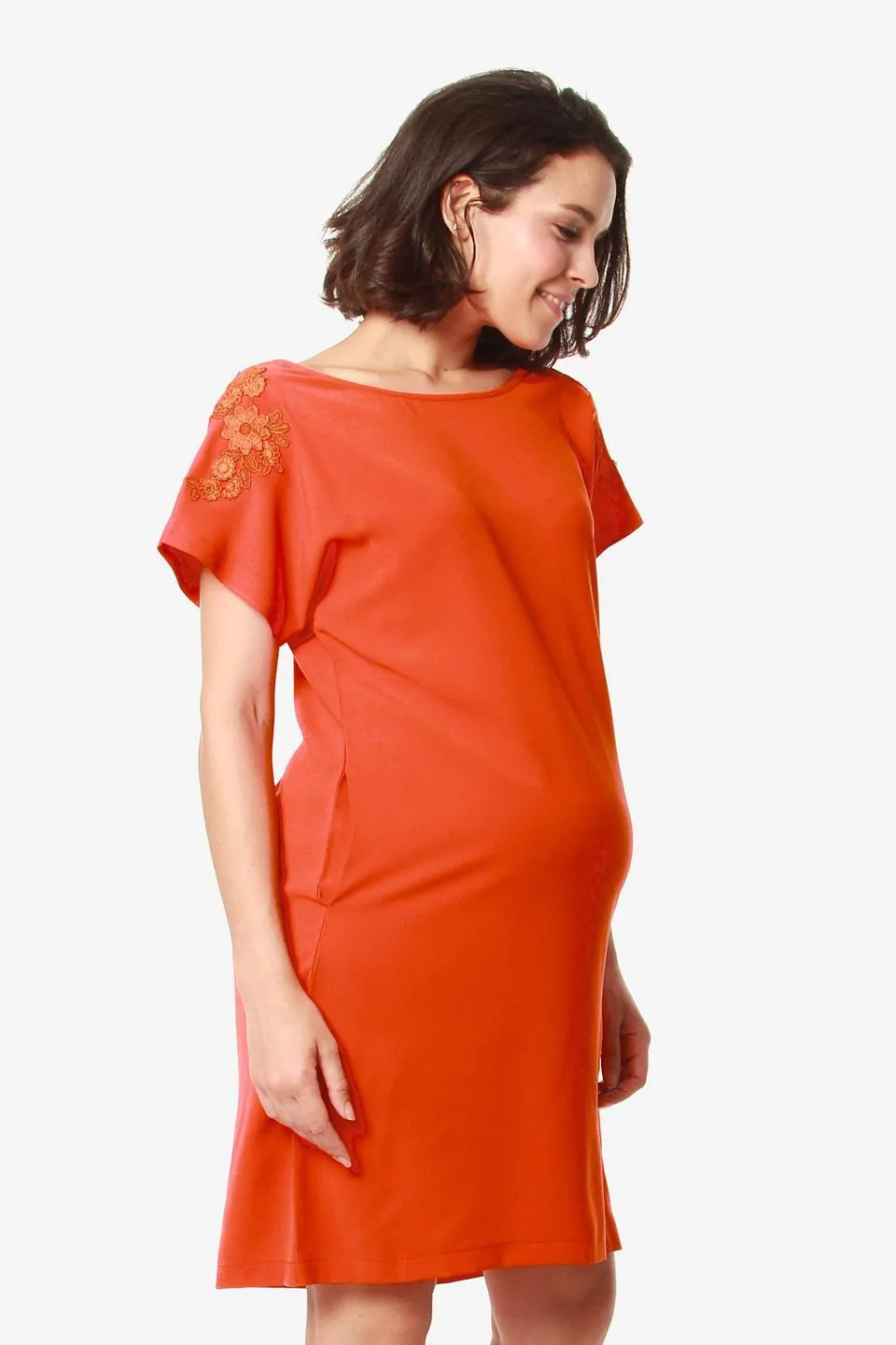 Dollie Maternity Dress Tangerine