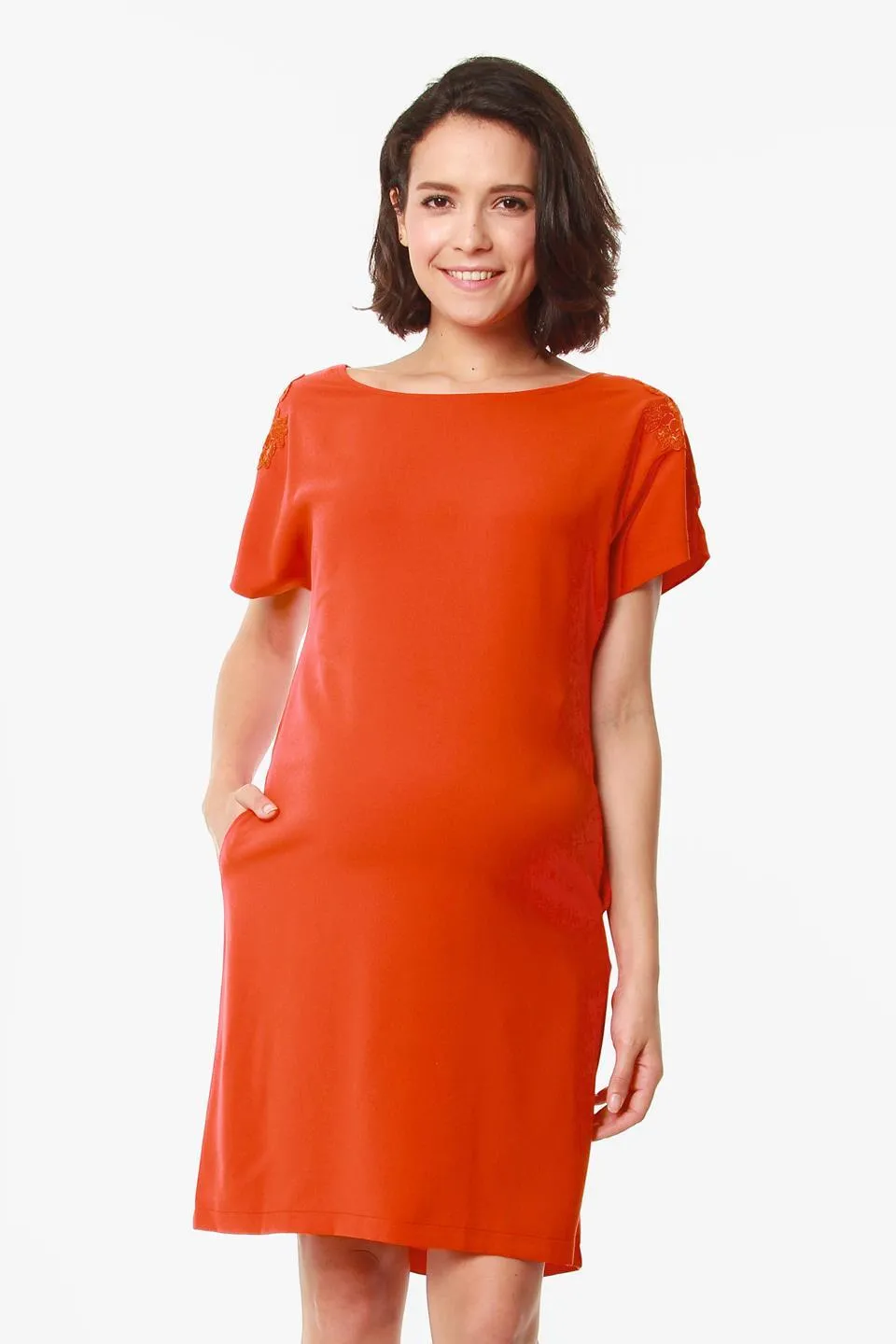 Dollie Maternity Dress Tangerine