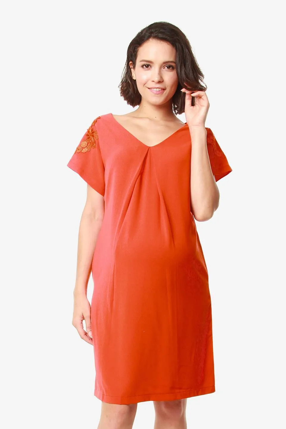 Dollie Maternity Dress Tangerine