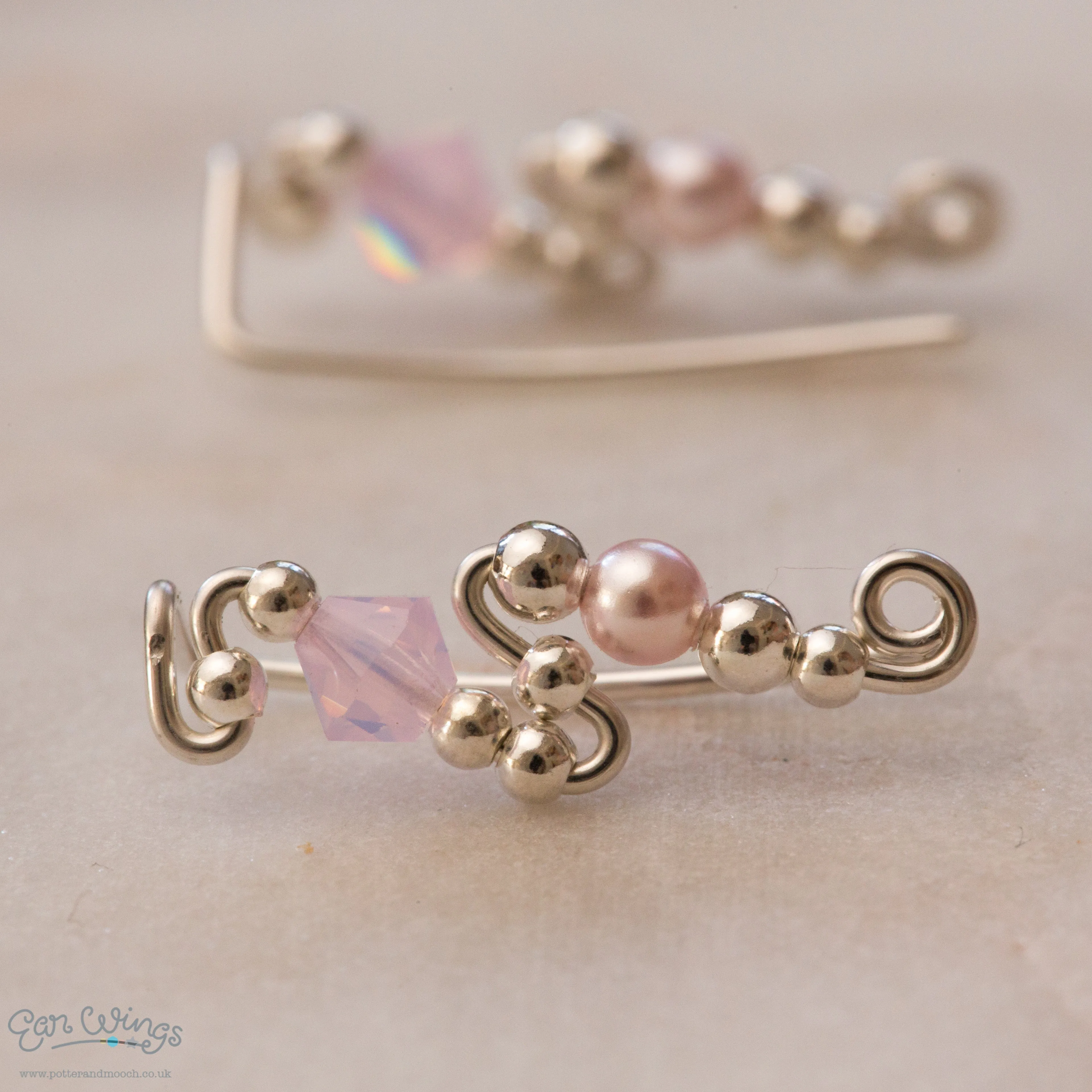 Ear Wings Rosewater Opal Sterling Silver