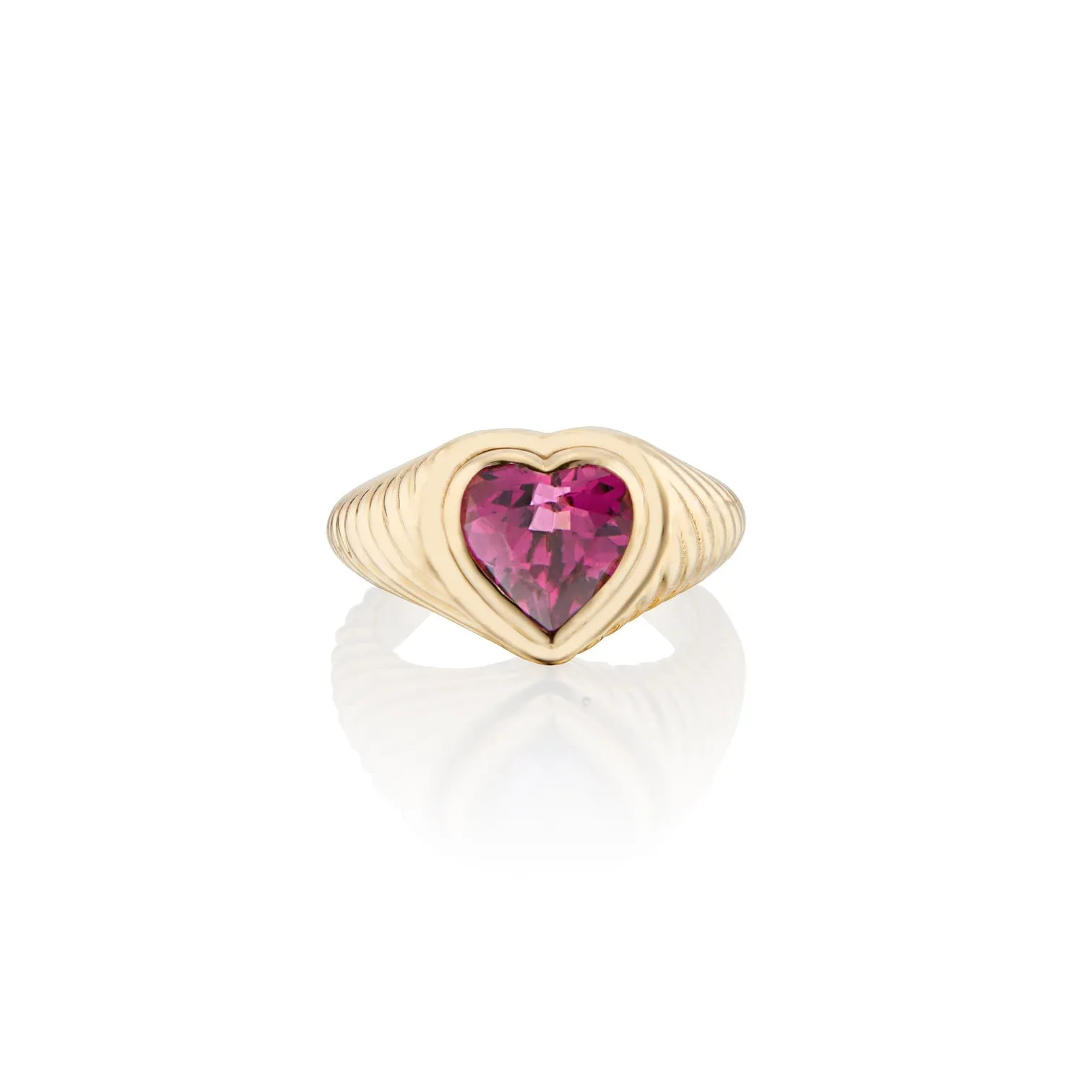 Eden Love Signet Pinky Ring with Pink Tourmaline