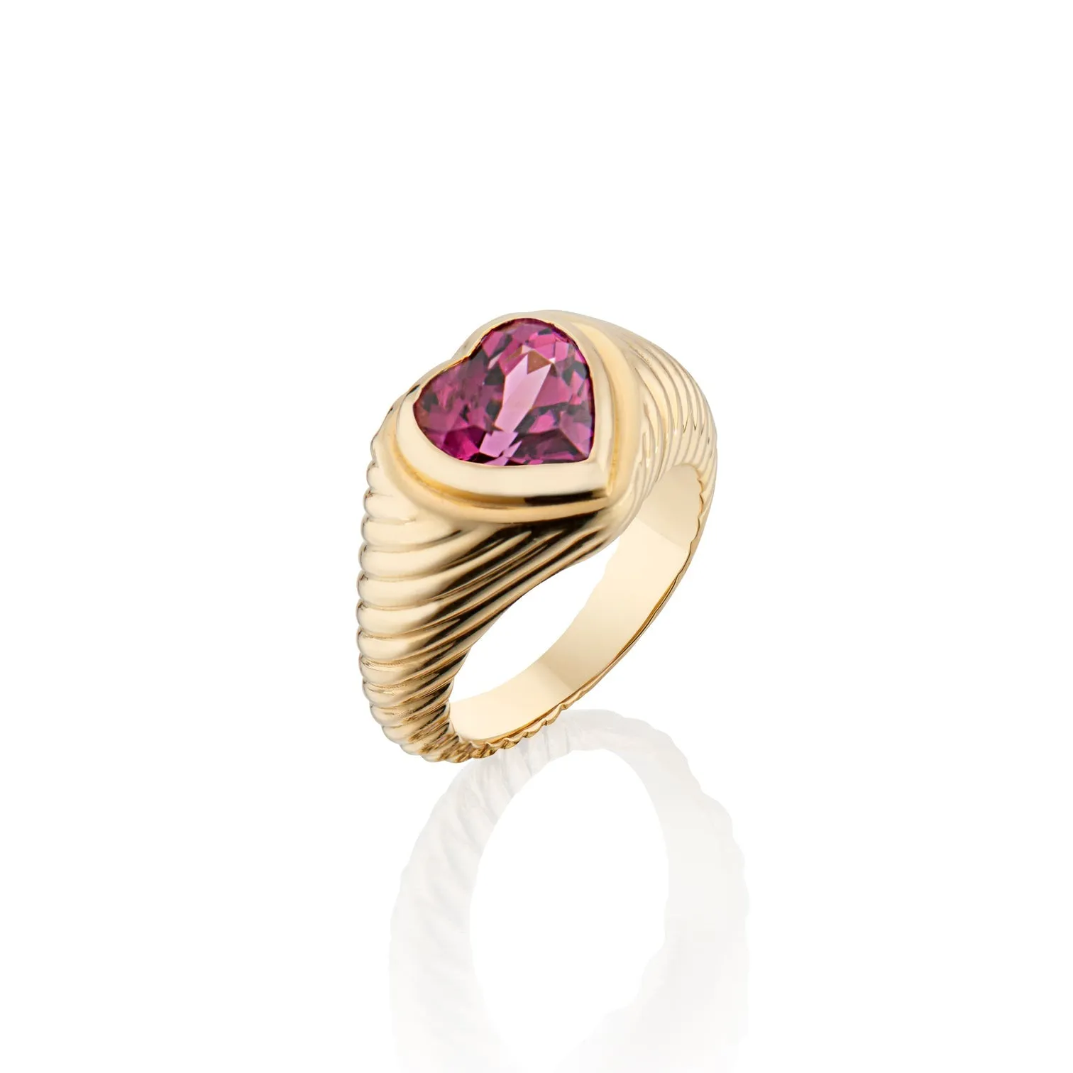 Eden Love Signet Pinky Ring with Pink Tourmaline