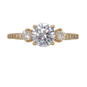 ELMA Designs 18k Yellow Gold and Diamond 3-Stone Engagement Ring