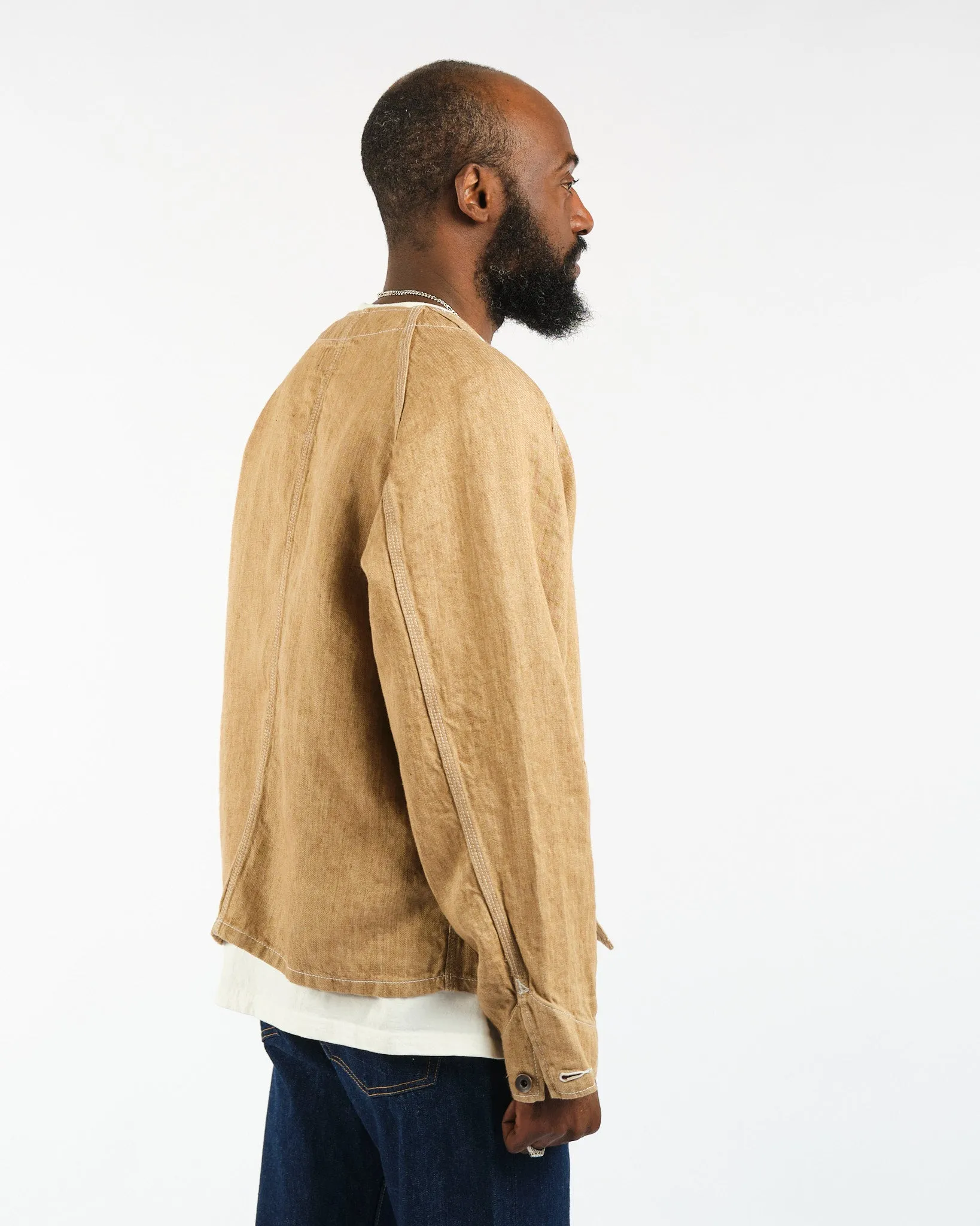 Engineer Jacket Twill Linen Brown