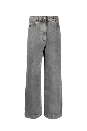 Etro Pegaso Wide Leg Jean - Grey