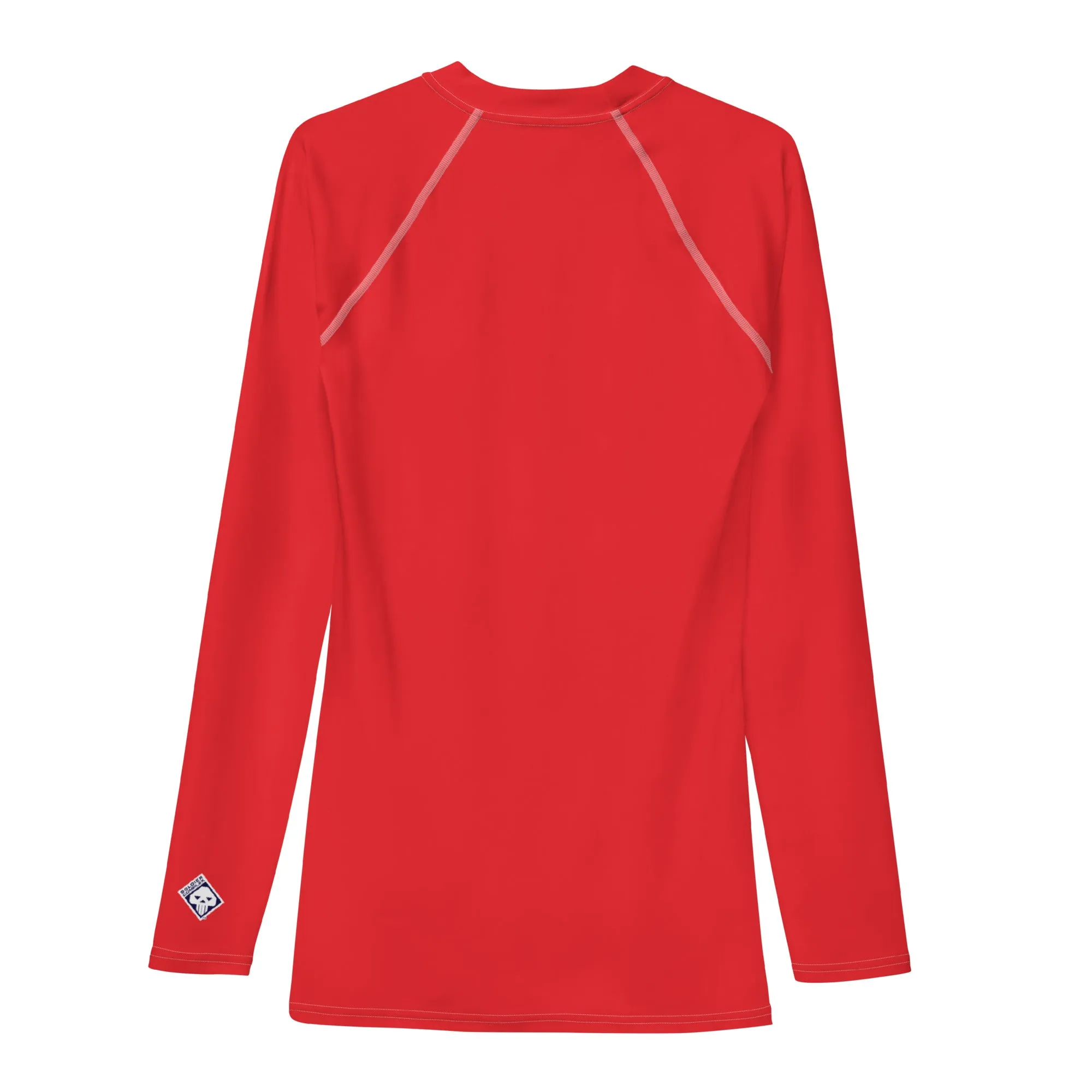 Everyday Essentials: Men's Solid Color Long Sleeve Rash Guard - Scarlet