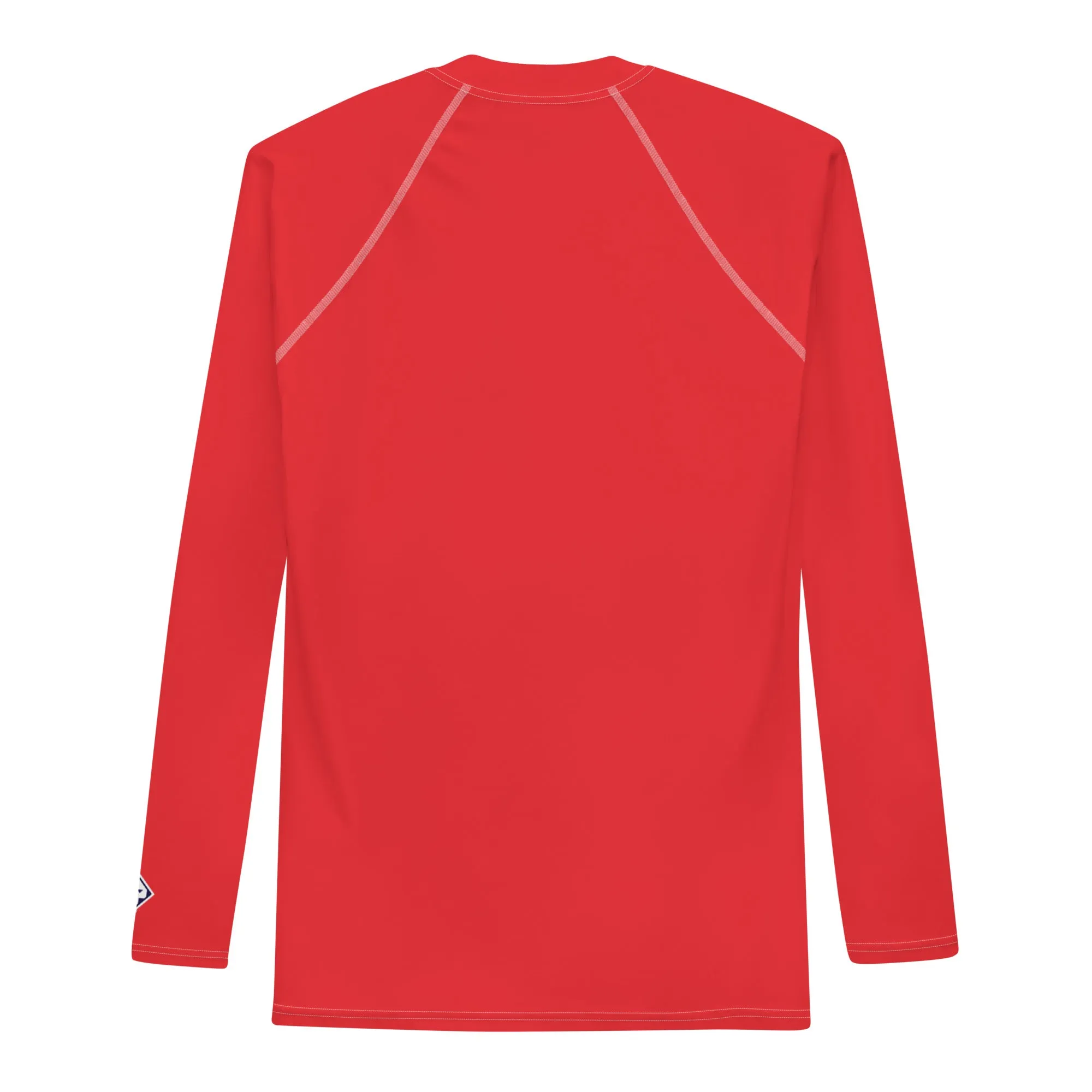 Everyday Essentials: Men's Solid Color Long Sleeve Rash Guard - Scarlet