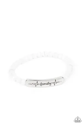 Family is Forever White Inspirational Bracelet - Paparazzi Accessories