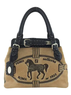 Fendi Selleria Calf Hair Borghese Tote Bag