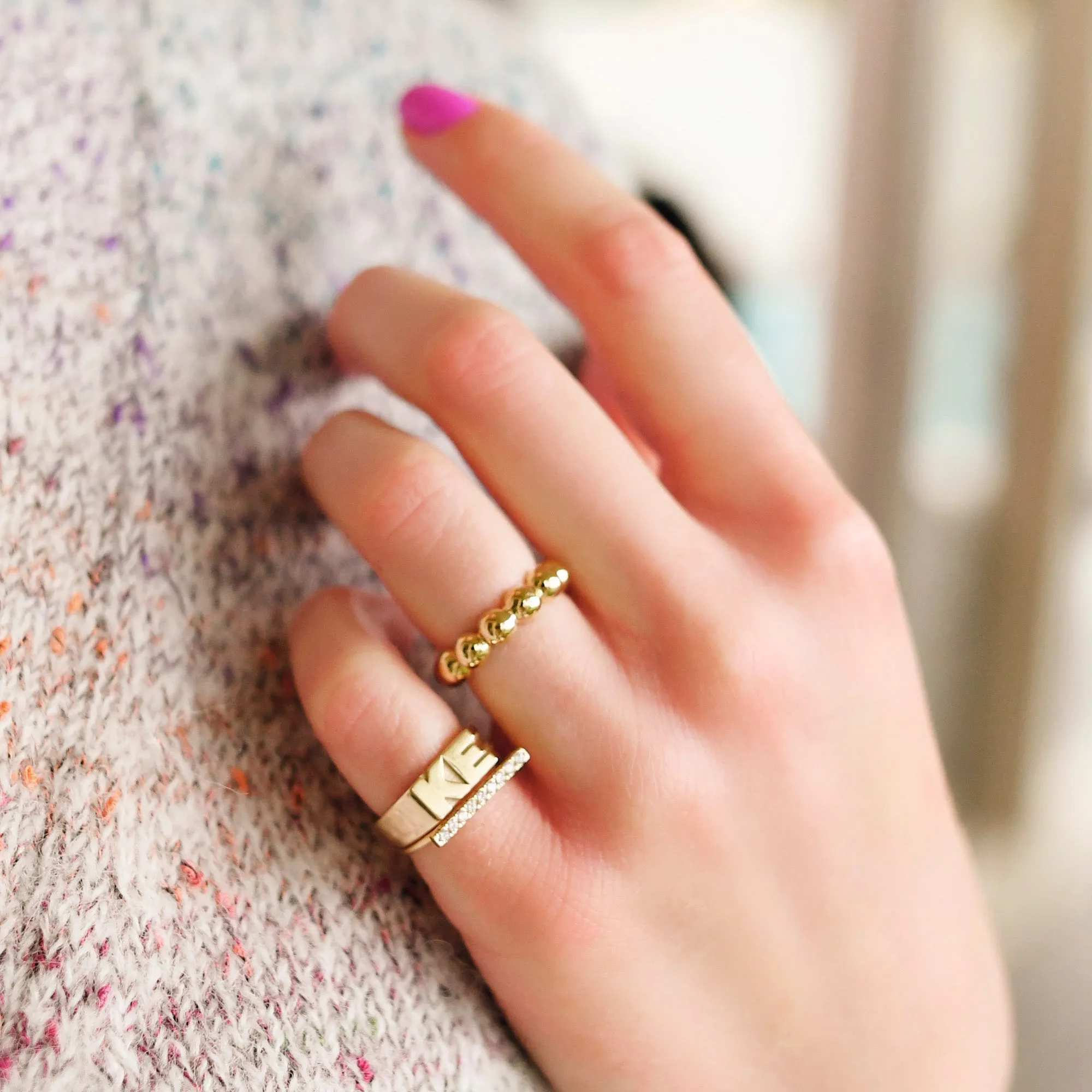 Fine Line Pave Ring