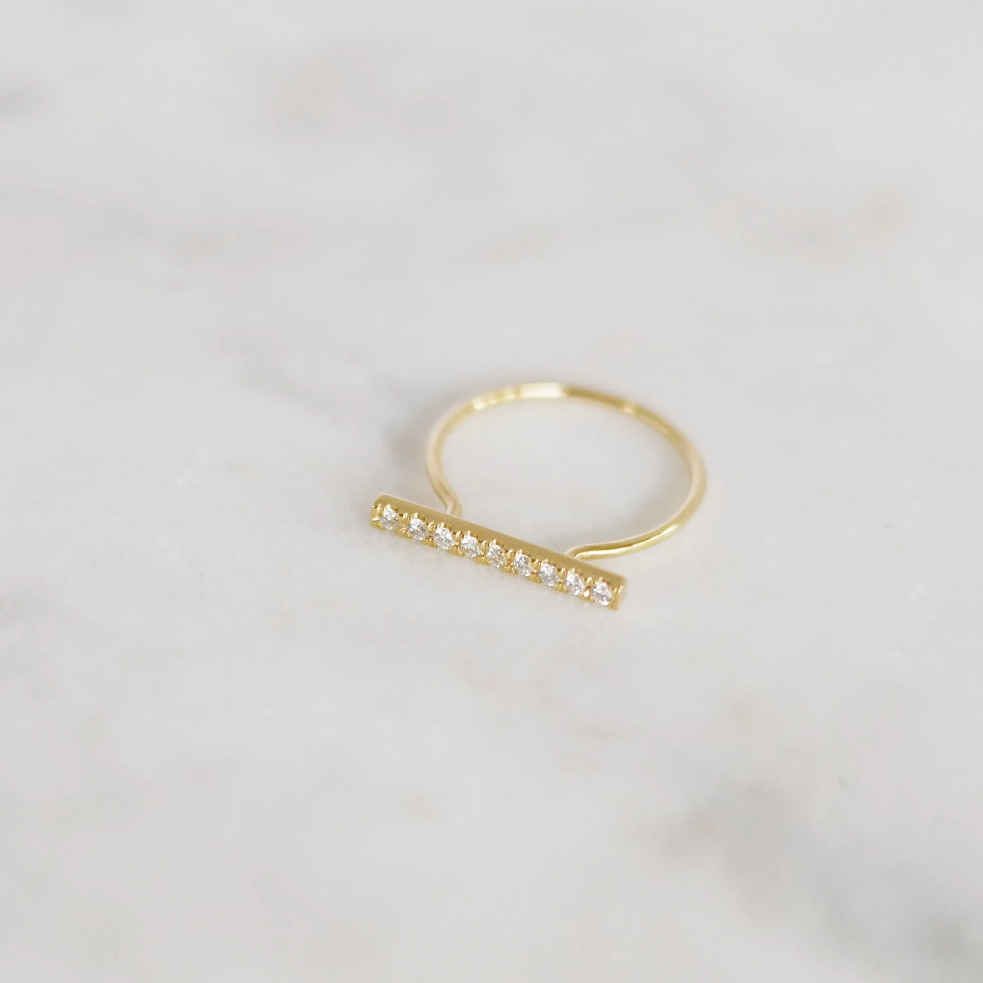 Fine Line Pave Ring