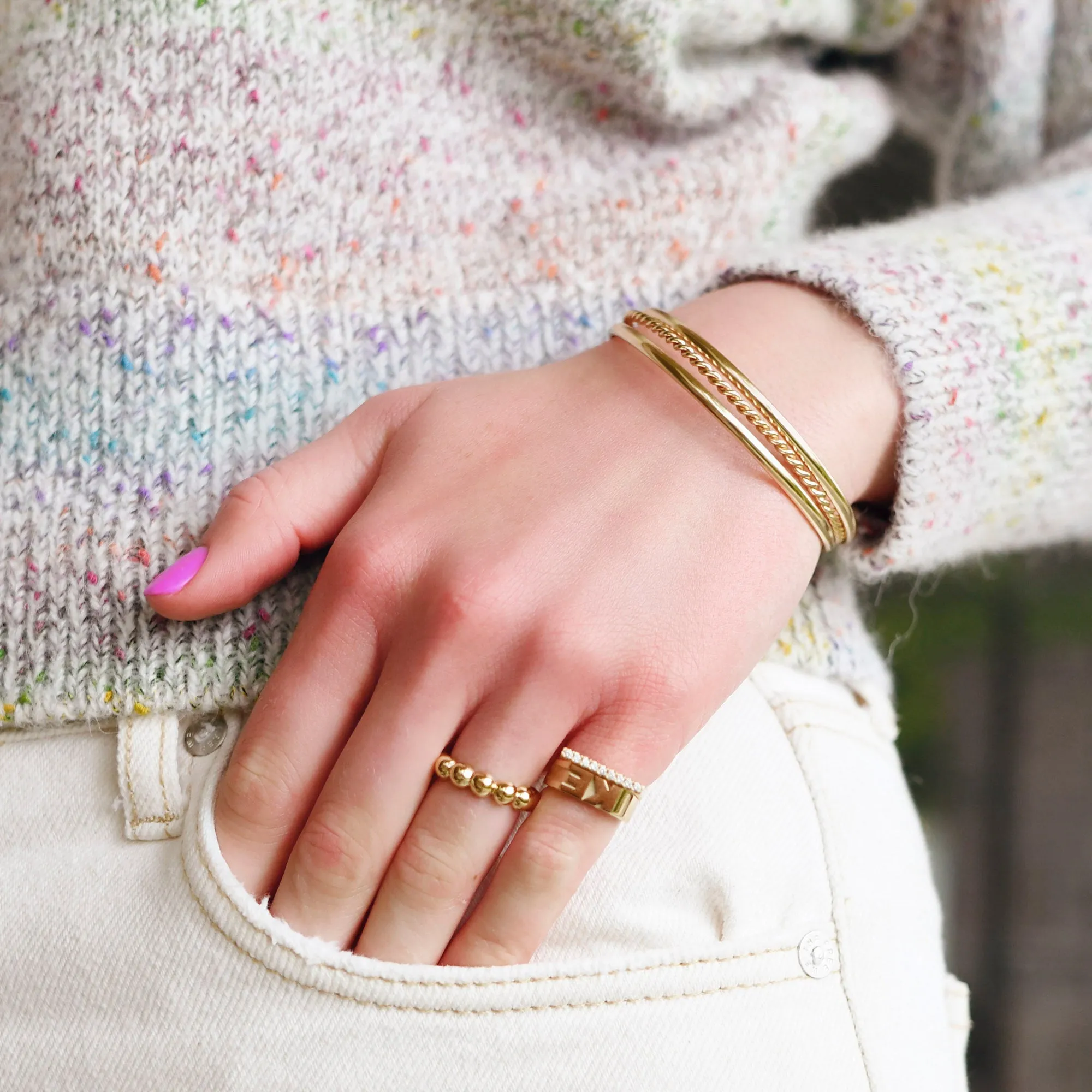 Fine Line Pave Ring