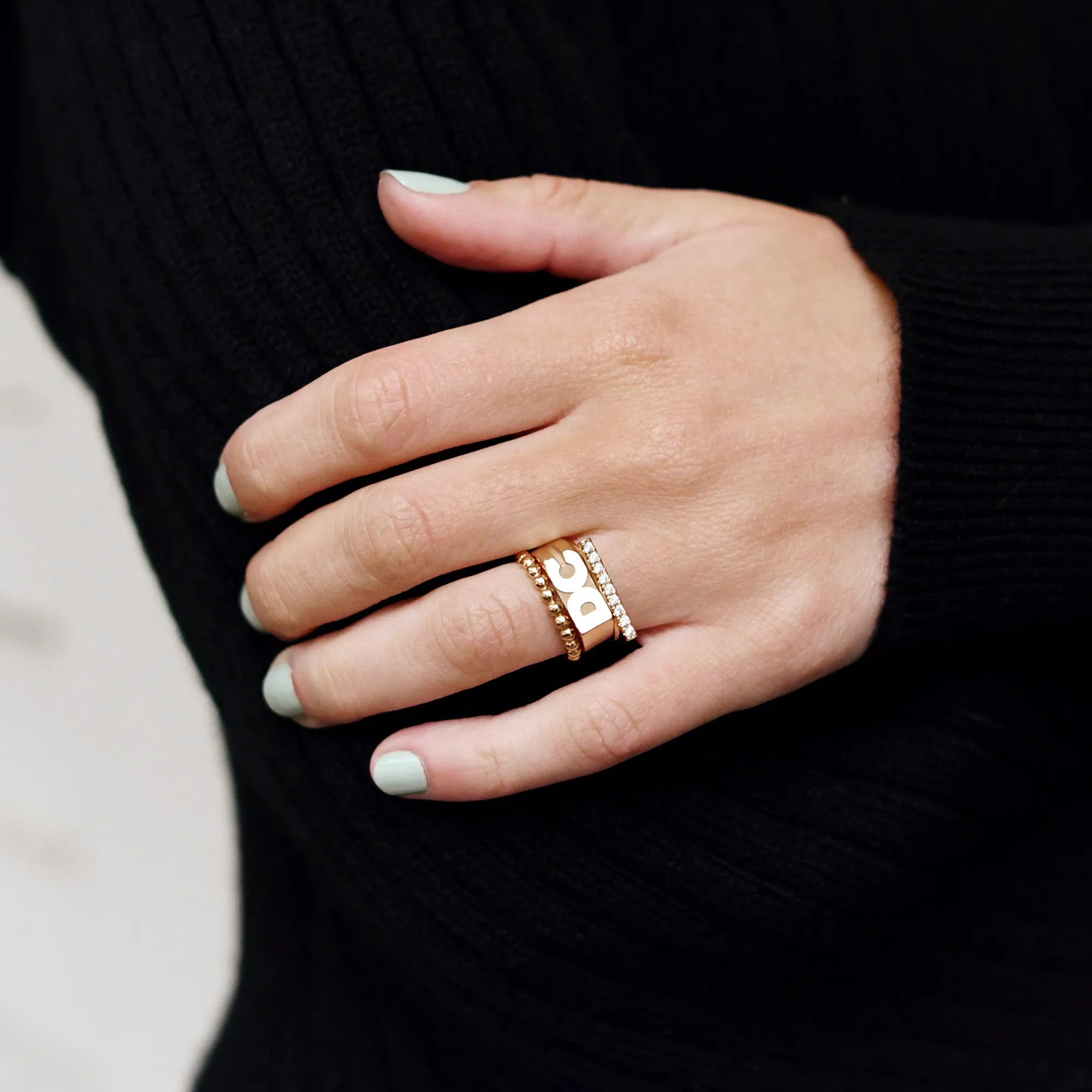 Fine Line Pave Ring