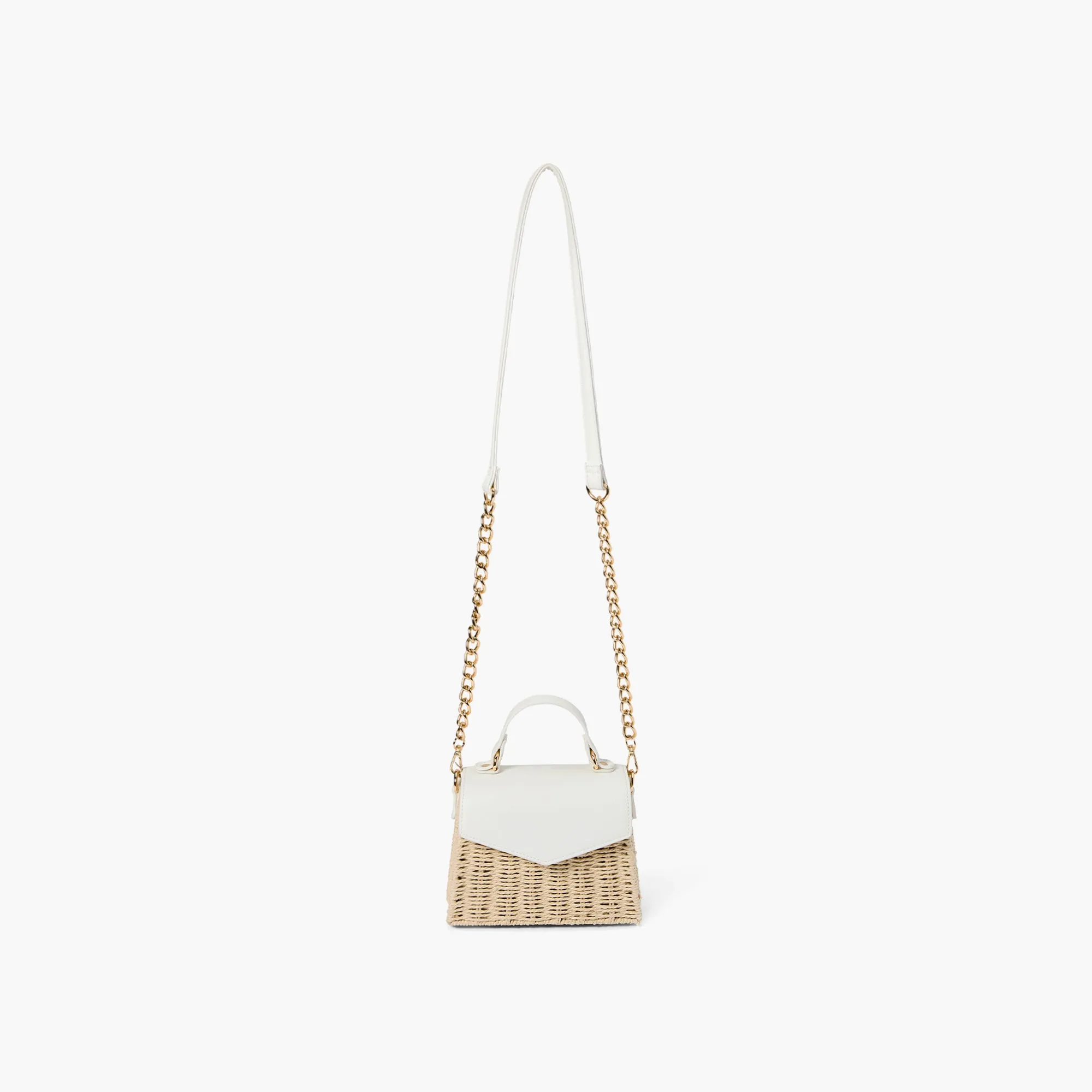 Florence Gold Chain Straw Crossbody Bag