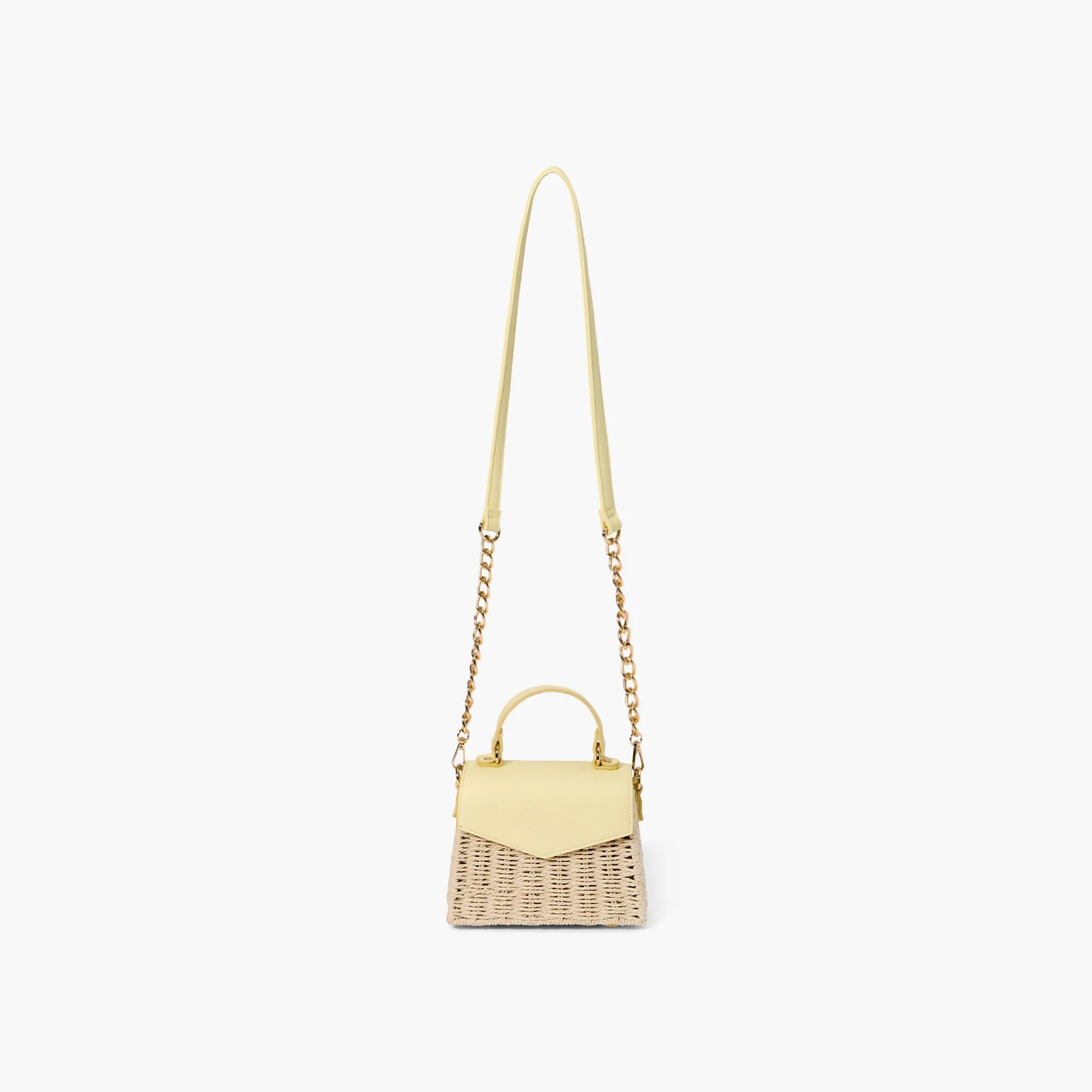 Florence Gold Chain Straw Crossbody Bag