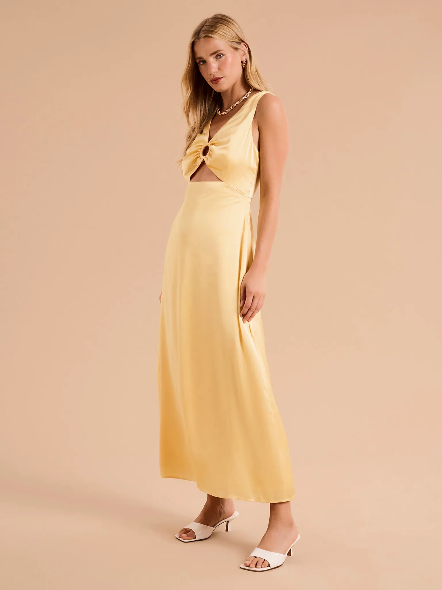 Fredricka Maxi Dress in Lemon Yellow