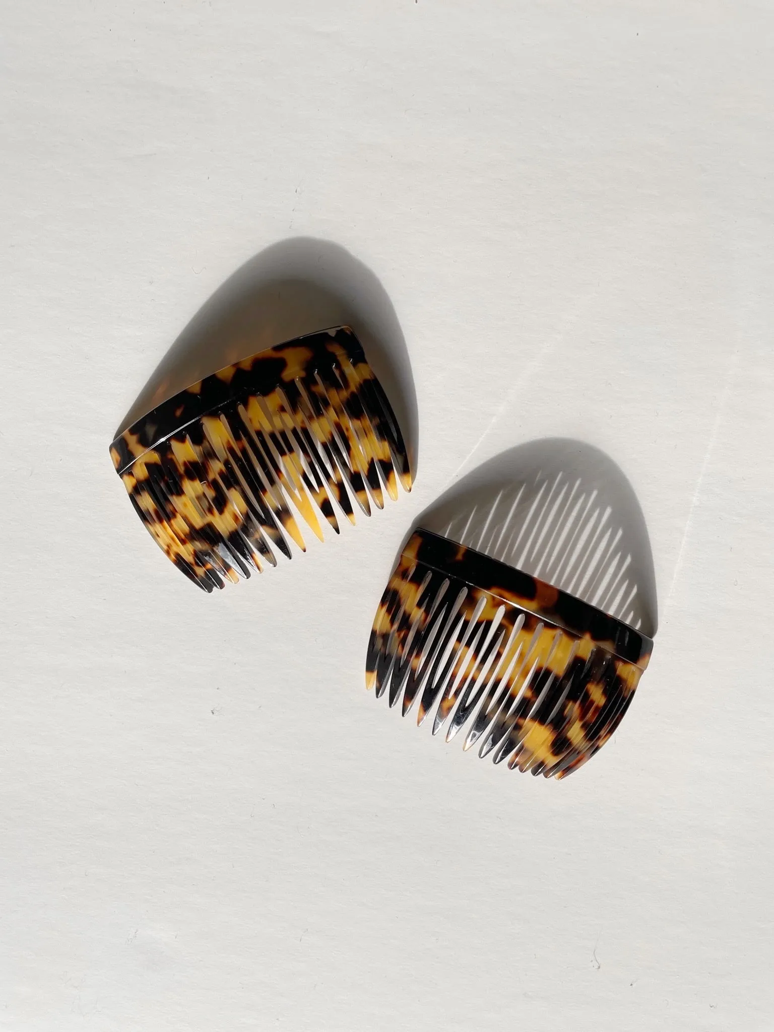 French Hair Combs Tortoise by Pair