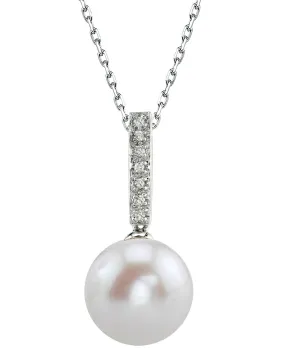 Freshwater Pearl Dangling Diamond Pendant