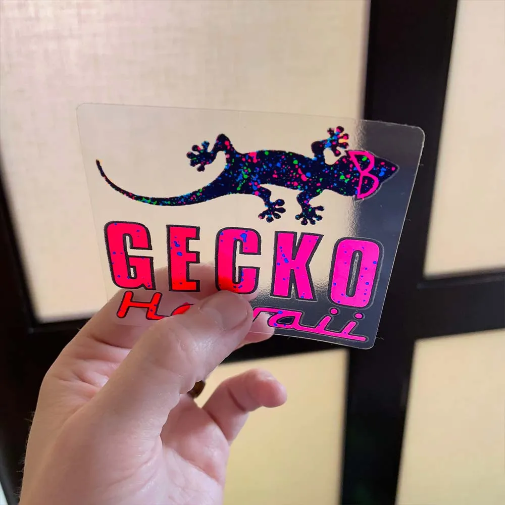 Gecko Galaxy 1980s Fluorescent Collector's Sticker