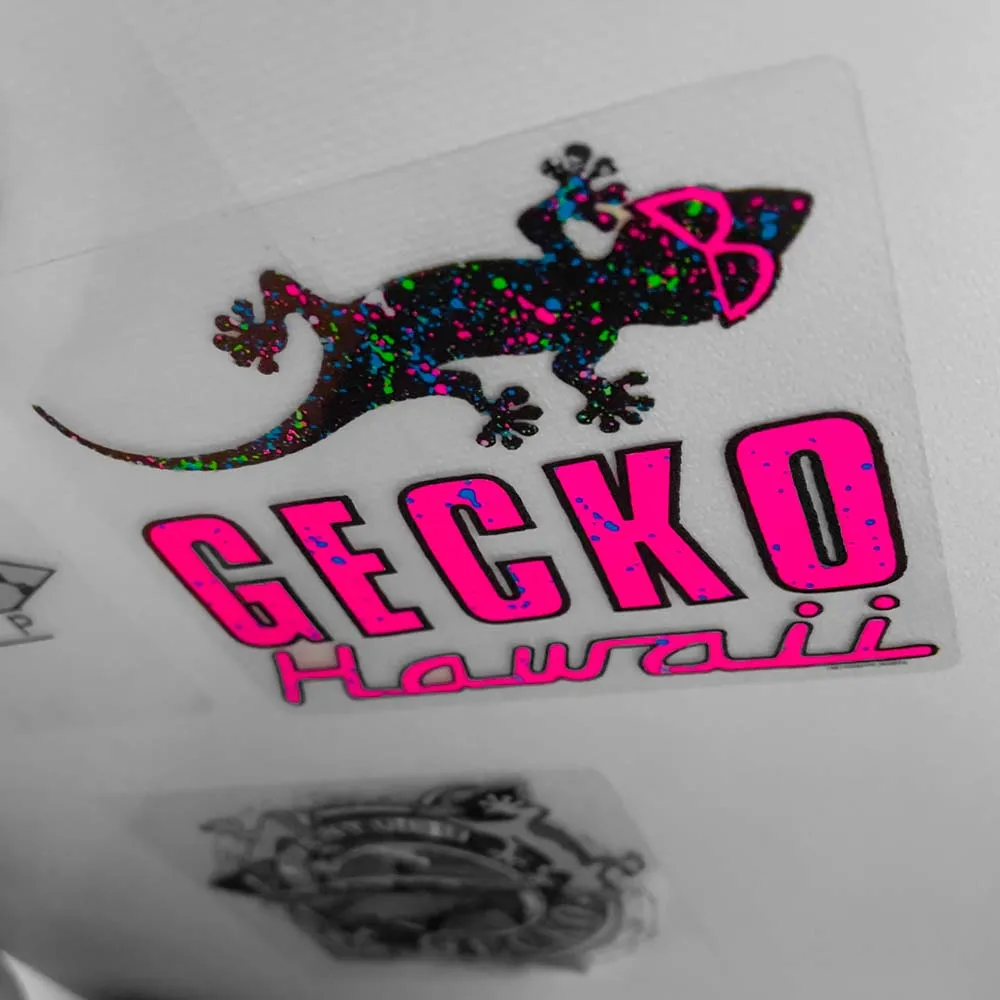 Gecko Galaxy 1980s Fluorescent Collector's Sticker