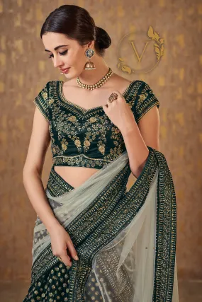 Green Art Silk Lehenga with Dupatta