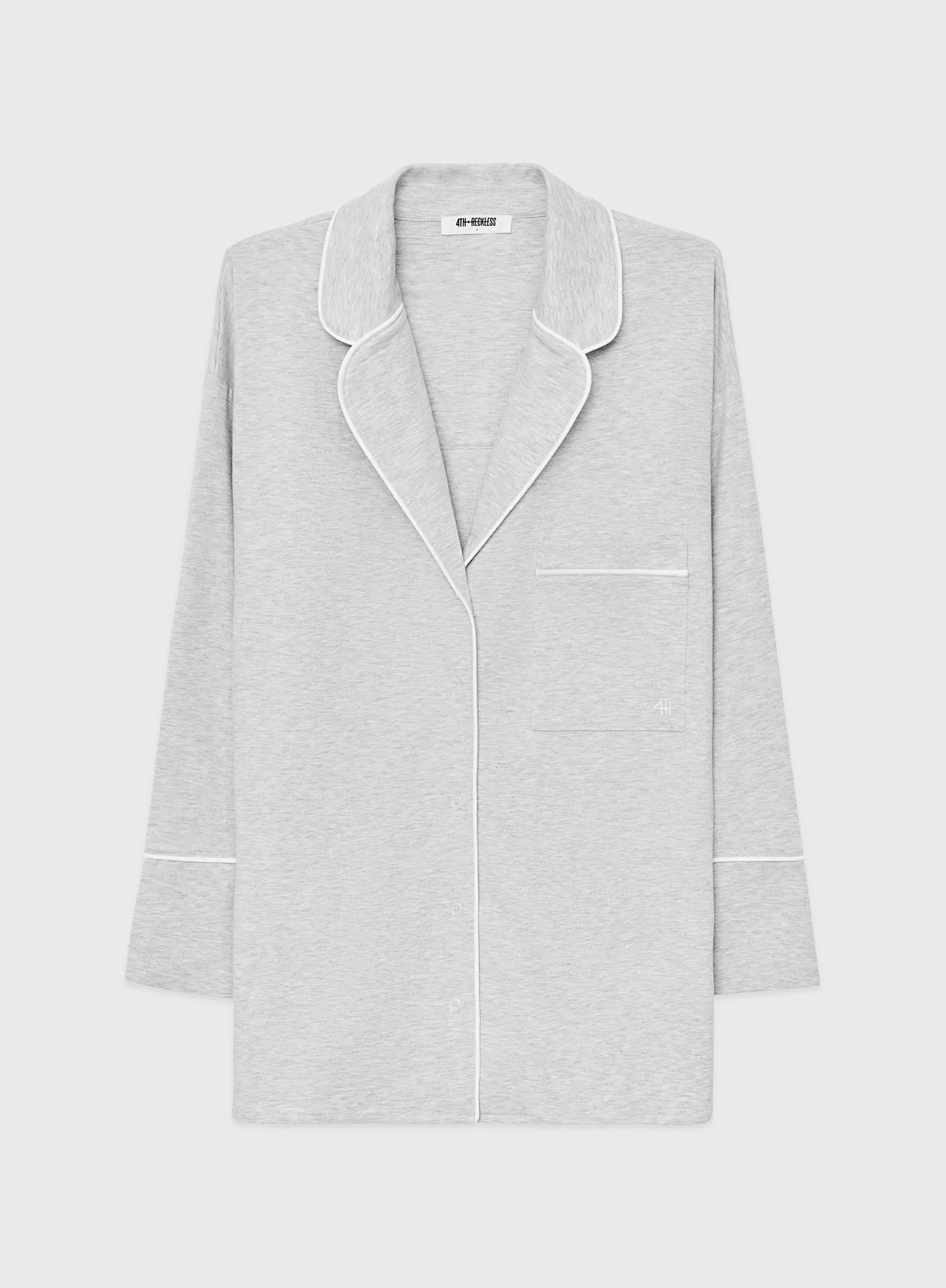 Grey Marl Jersey Pyjama Shirt- Jenifer