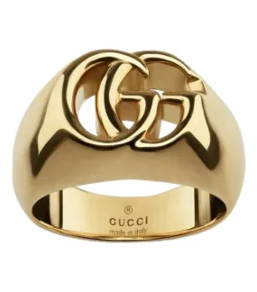 Gucci 18k Gold 'GG' Logo Signature Ring