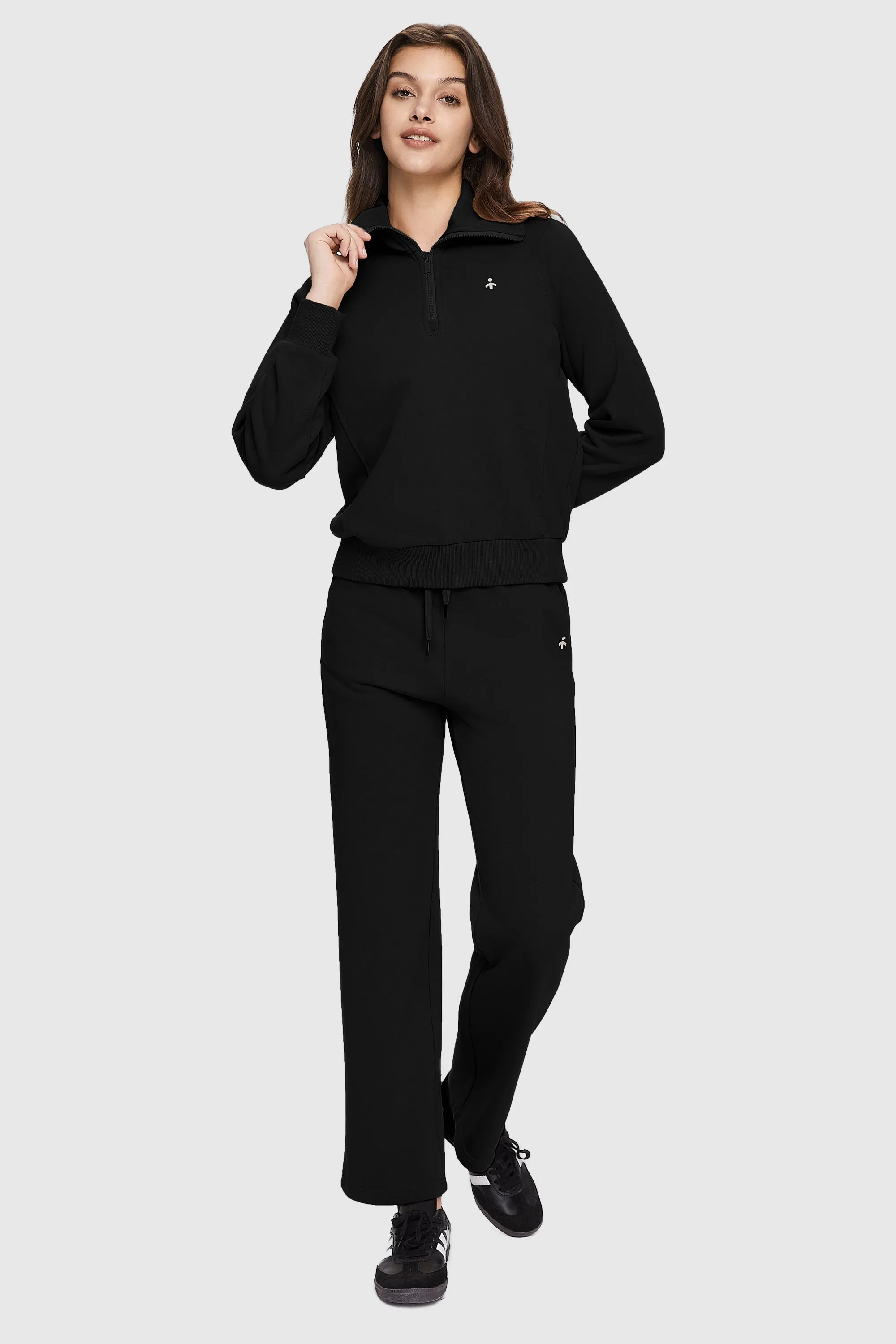 Half-Zip Cropped Sweatshirt