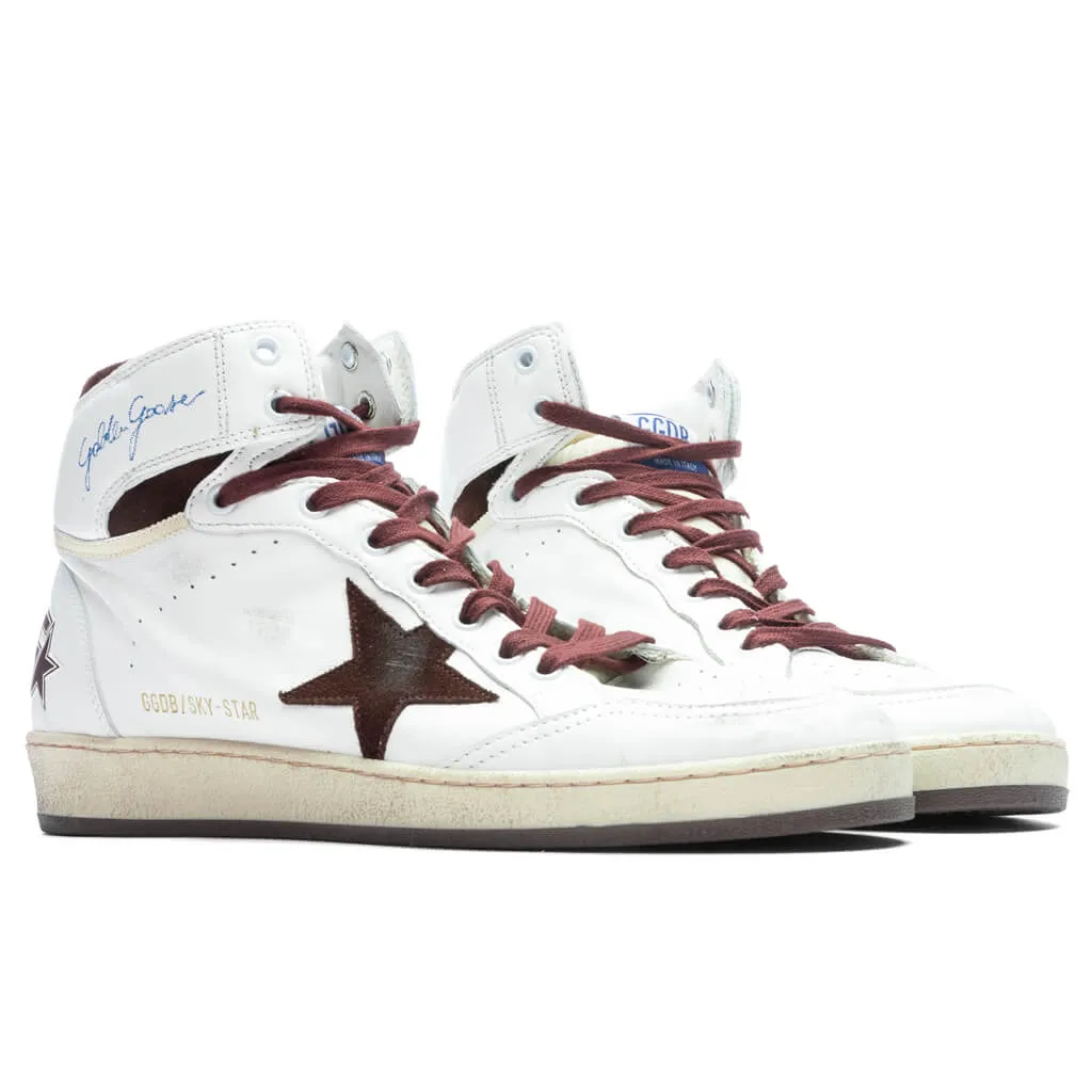 Hi Sky Star Nappa Sneaker - White/Beige/Chocolate Brown