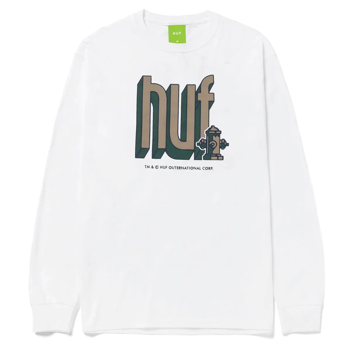 HUF Bookend Long Sleeve Tee White