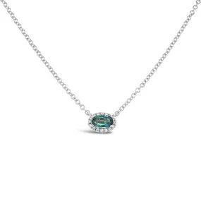 Irisa by Martin Binder Oval Alexandrite & Diamond Halo Necklace