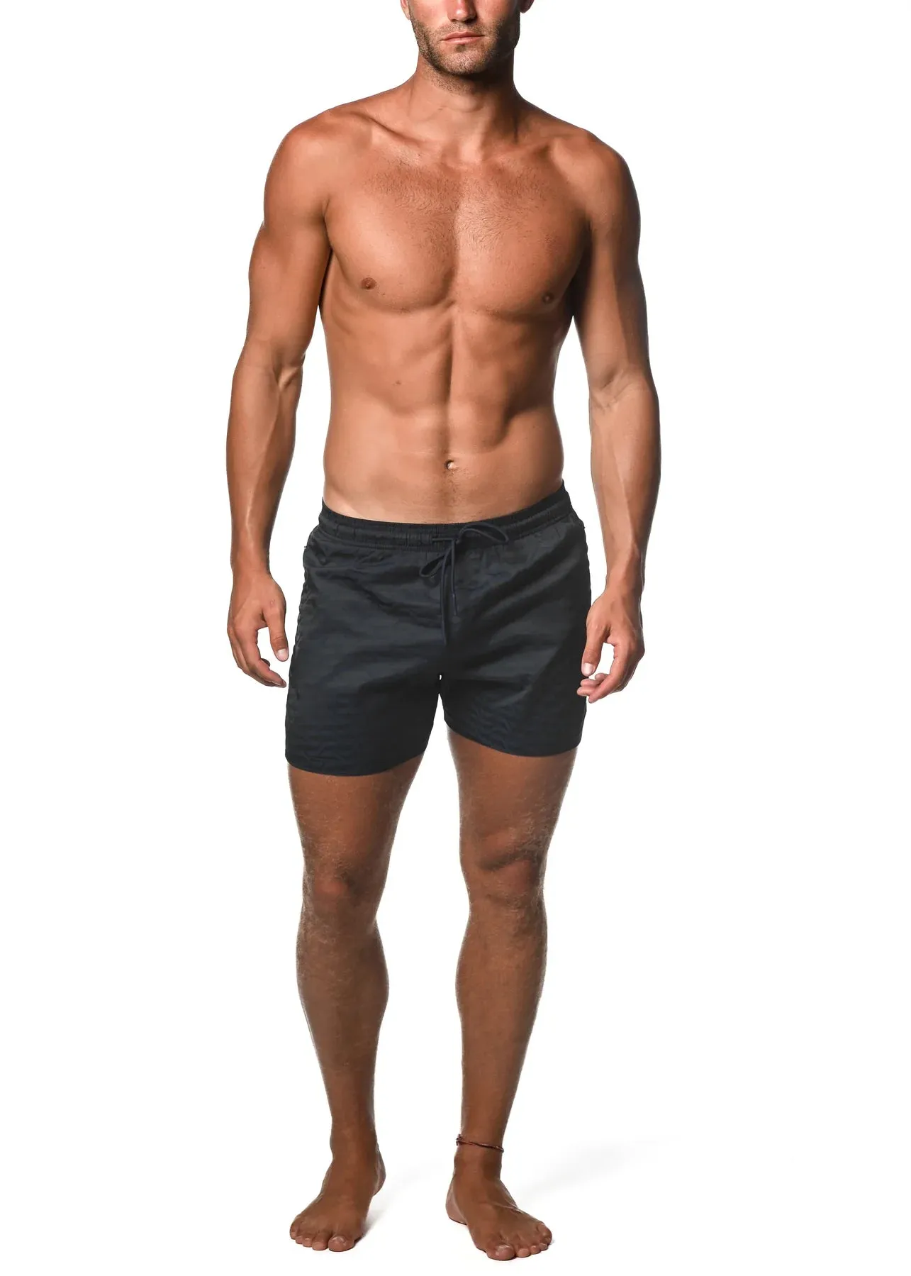 JACQUARD STRETCH SWIM SHORT WITH MESH LINER