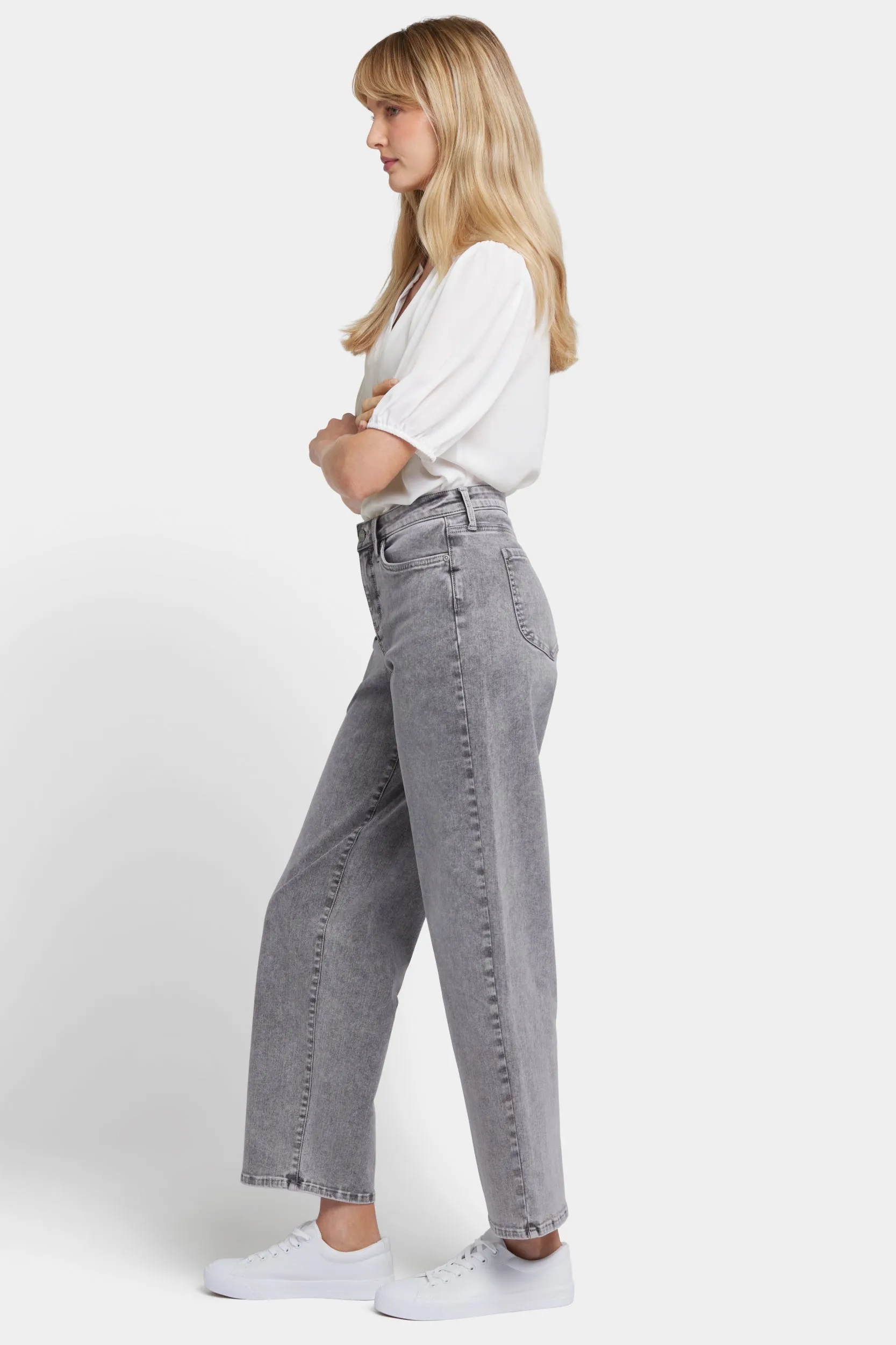 Jemma Barrel Jeans Grey Premium Denim | Creekside