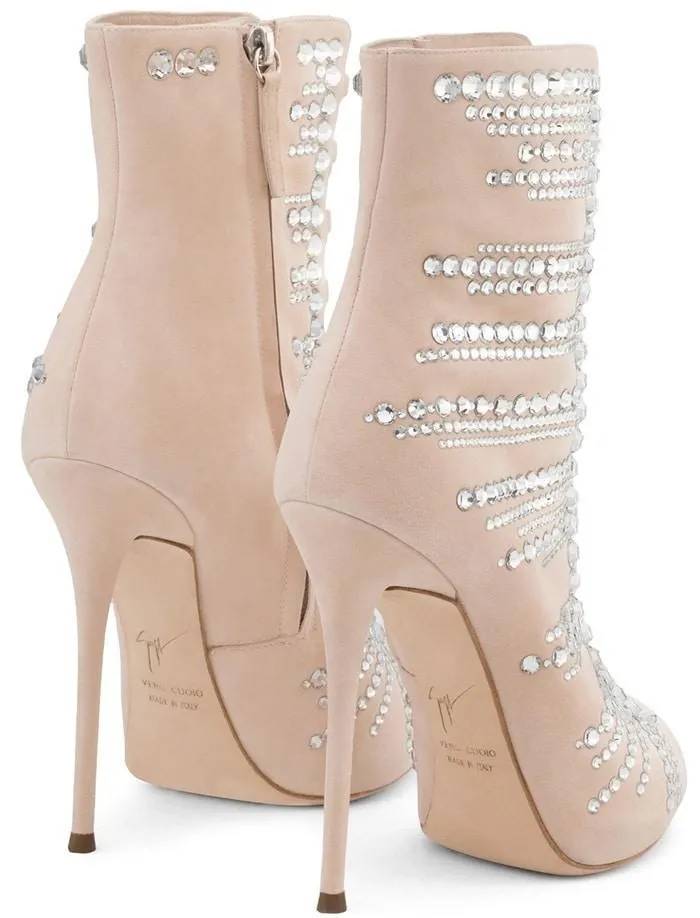 'Kaylee‰۪ Pink Suede Boots With Crystals