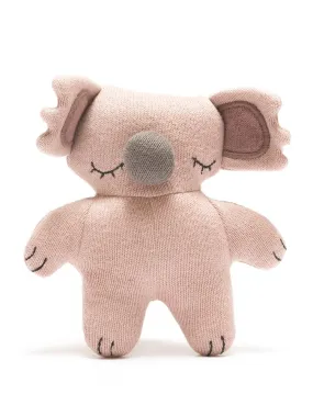 Koala the Sleeping Baby Bear Rattle, Organic - Dusky Pink