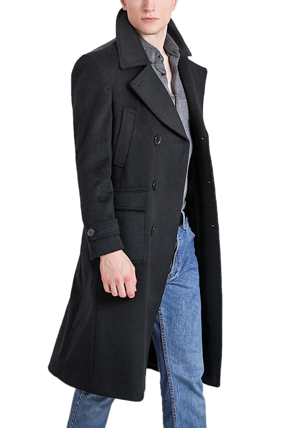 Landing Leathers Men Peter Wool Blend Long Walker Coat