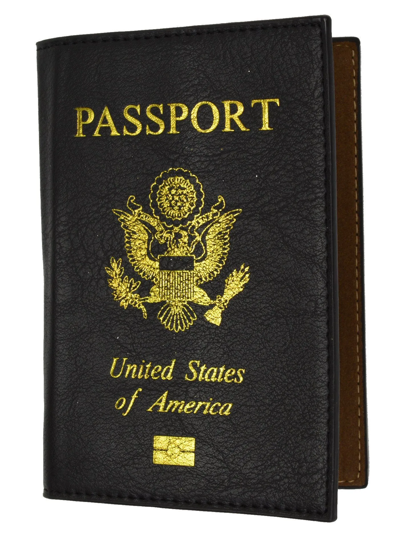 Leather USA Logo Passport Holder - Peach