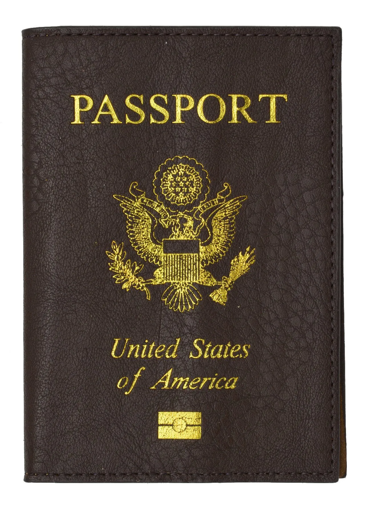 Leather USA Logo Passport Holder - Peach