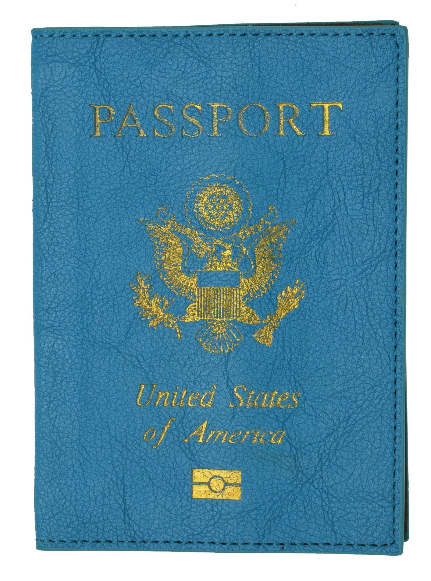 Leather USA Logo Passport Holder - Peach