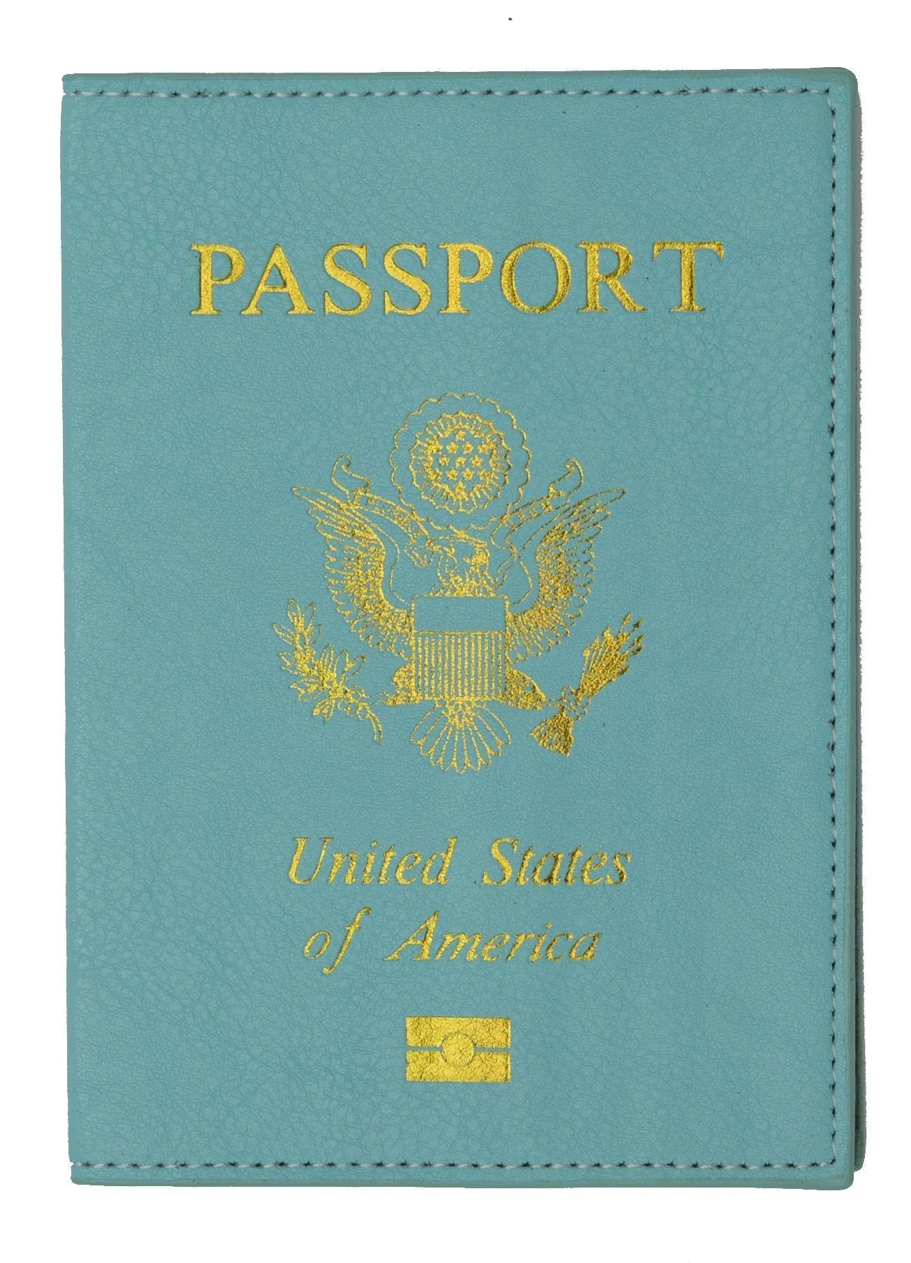 Leather USA Logo Passport Holder - Peach