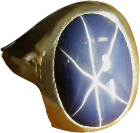 Linde Blue Star Sapphire 16 Carat .925 Sterling Silver Oval Mens Ring....Size 8