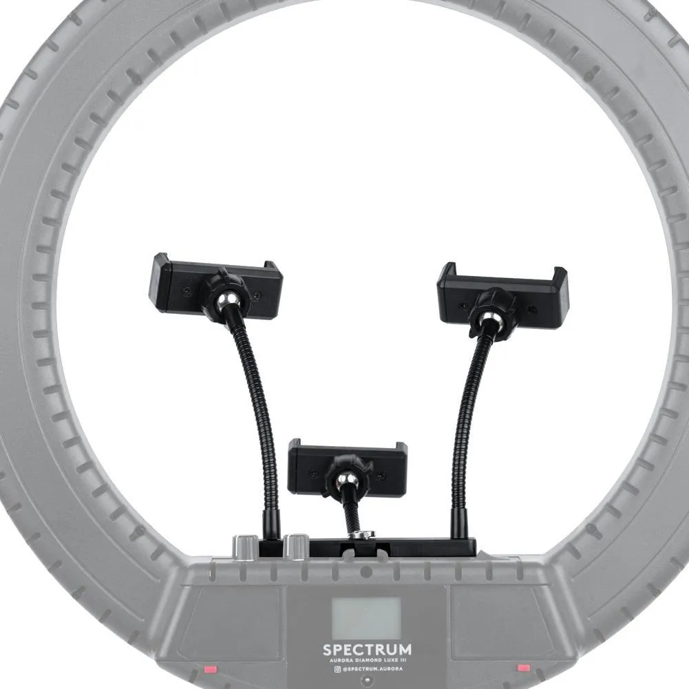 Live Stream Triple Phone Mount for Diamond Ring Light