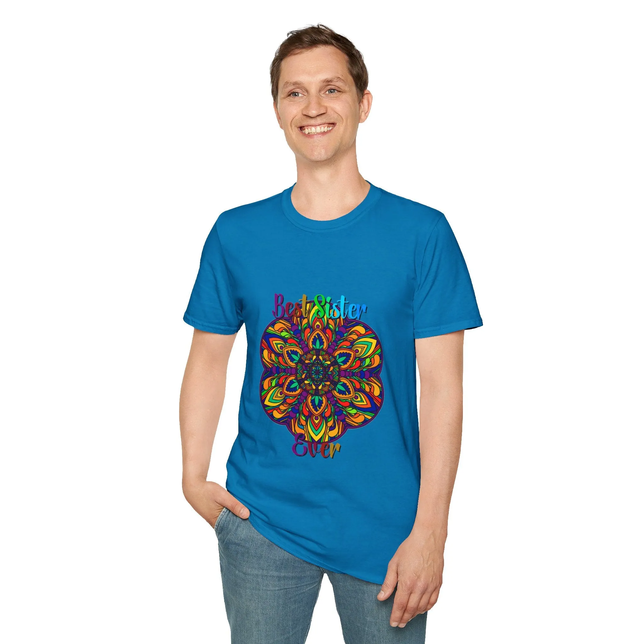 Mandala Art Gift Softstyle T-Shirt - Hand-Drawn Design