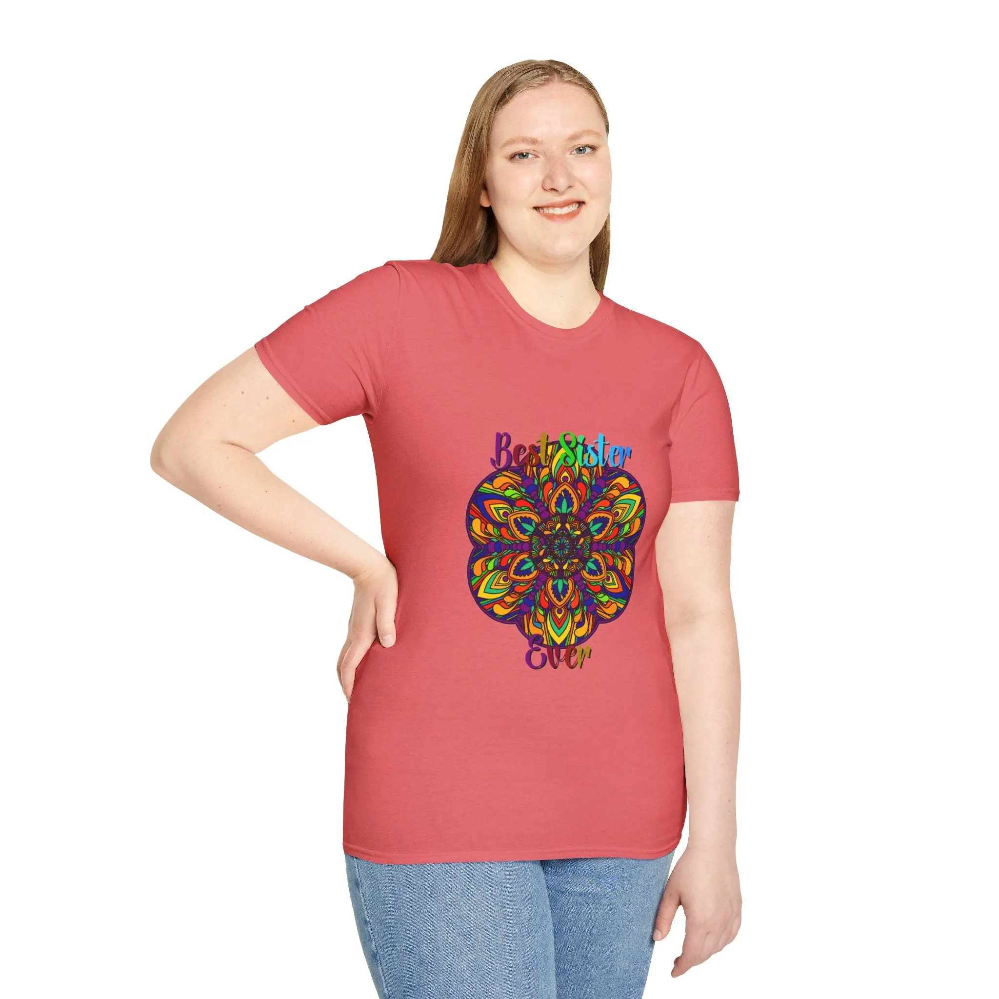 Mandala Art Gift Softstyle T-Shirt - Hand-Drawn Design