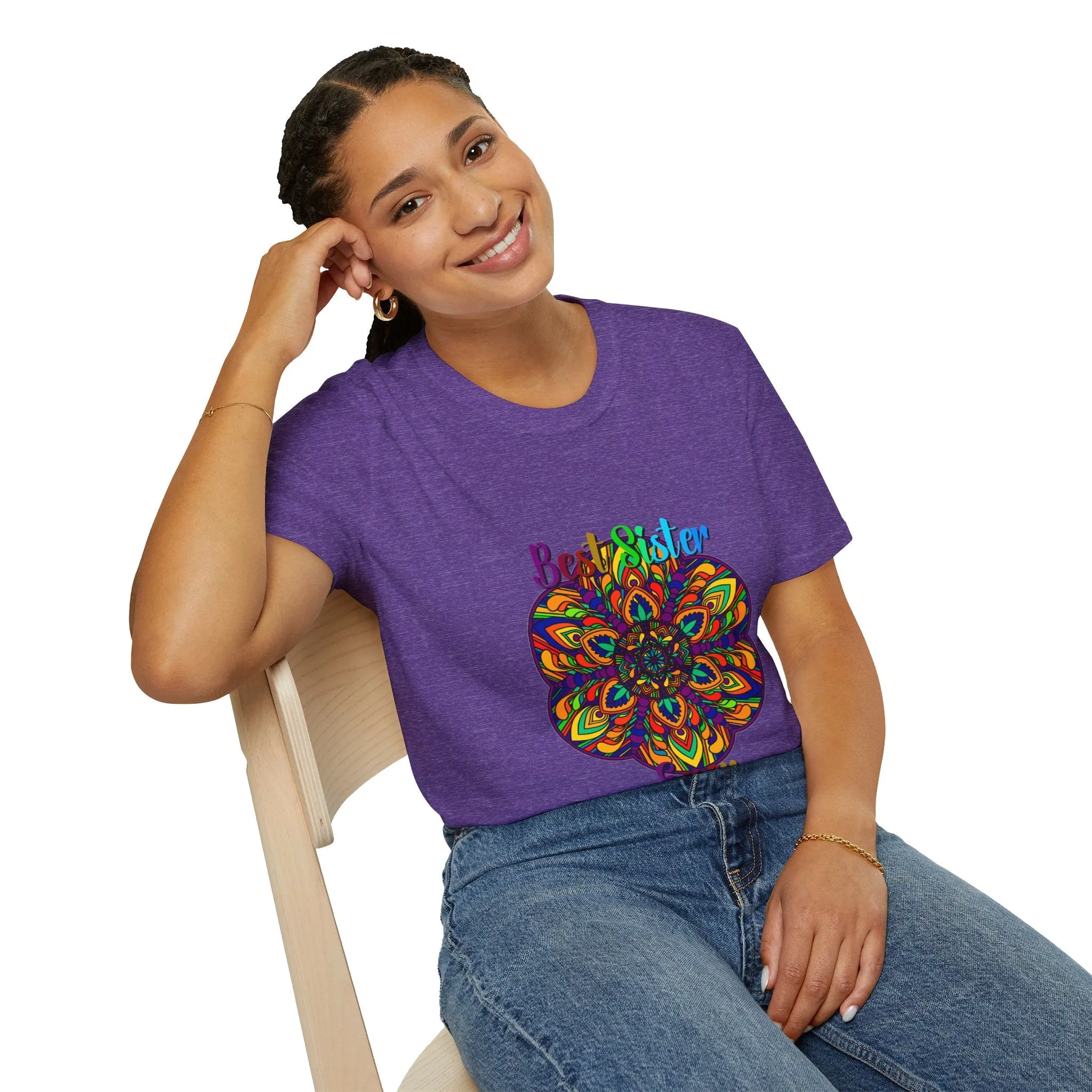 Mandala Art Gift Softstyle T-Shirt - Hand-Drawn Design