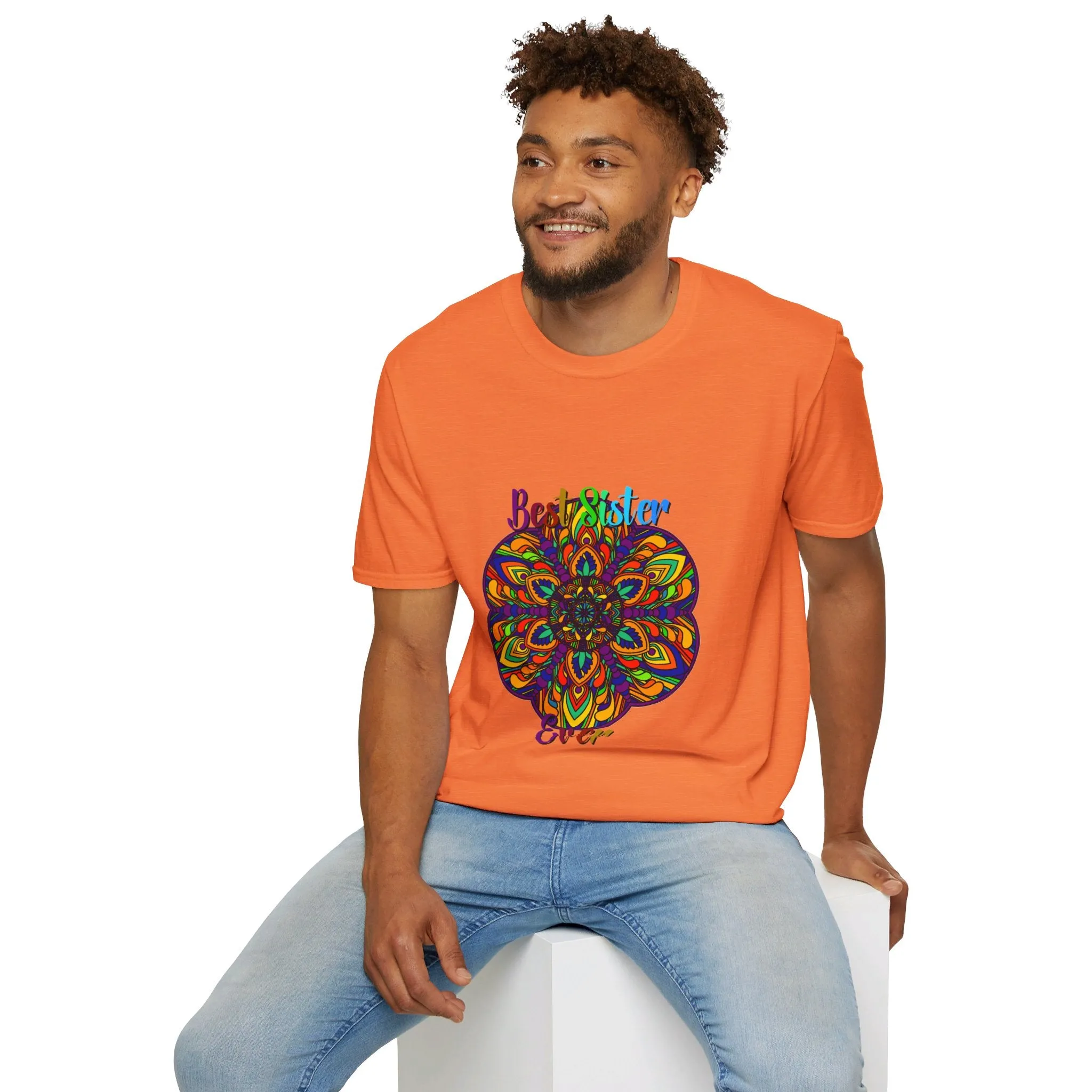 Mandala Art Gift Softstyle T-Shirt - Hand-Drawn Design